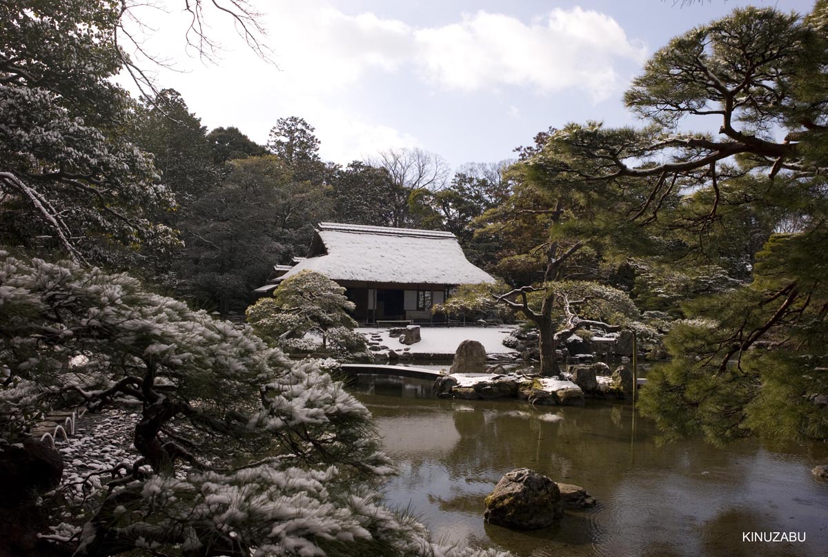 雪の桂離宮参観